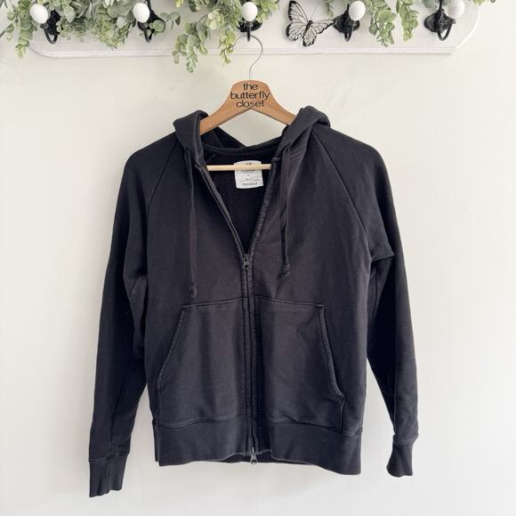 Brooklinen Black Full Zip Hoodie XS Modal Blend 16-3074 - Picture 1 of 4